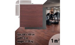 Heavy-Duty Floor Mat inSPORTline Luxteko Waffle 100 x 100 x 2 cm - Wood