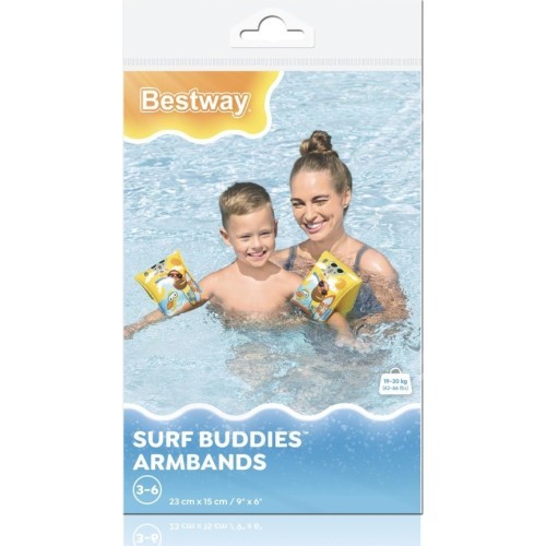 Нарукавники для плавания Bestway SUMMER SURF, жёлтые, 23x15 см