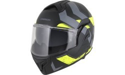 Мотошлем с откидной челюстью Cassida MultiFlip Korp P/J - Matt Black/Fluo Yellow/Grey