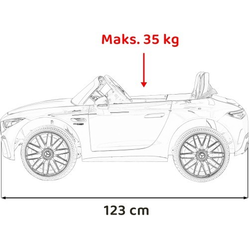 Elektromobilis Mercedes Benz AMG SL63, sarkans