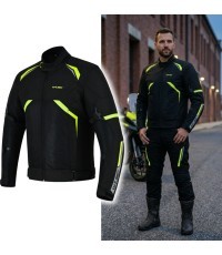 Motorcycle Jacket W-TEC Timuco - Black-Fluo