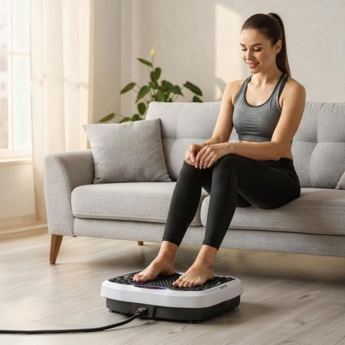 Vibrācijas platforma ar pretestības gumijām One Fitness SVP08