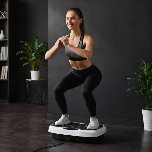 Vibrācijas platforma ar pretestības gumijām One Fitness SVP08