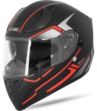 Integrālā motociklista ķivere W-TEC Vesco - Melna matēta-Corsa sarkana
