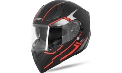 Integrālā motociklista ķivere W-TEC Vesco - Melna matēta-Corsa sarkana