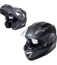Flip-Up Motorcycle Helmet W-TEC Pezzon - Matt Black-Bronze