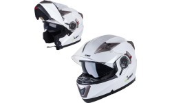 Paceļama motociklista ķivere W-TEC Pezzon - Balta-Bronzas