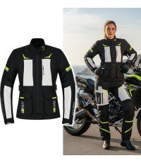 Sieviešu motociklista jaka W-TEC Warao Lady - Melna-fluo