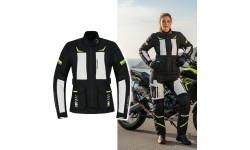 Women’s Motorcycle Jacket W-TEC Warao Lady - Black-Fluo