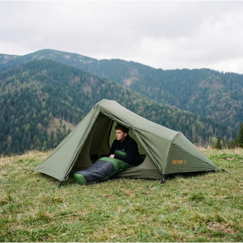 Ультралёгкий спальный мешок NILS Camp NC1705, чёрно-зелёный