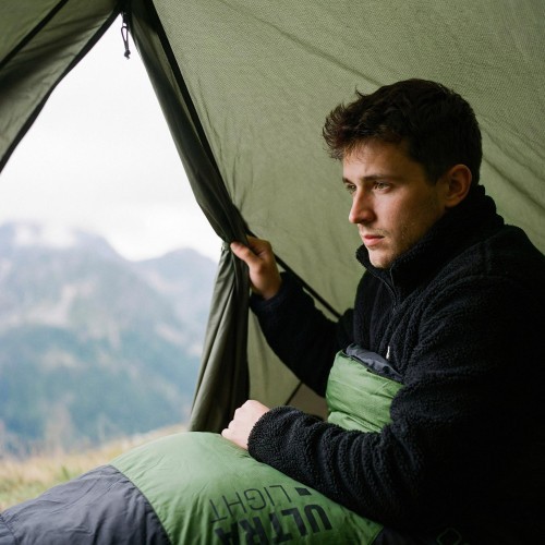 Ультралёгкий спальный мешок NILS Camp NC1705, чёрно-зелёный