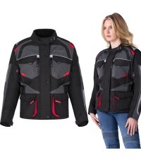 Women’s Motorcycle Jacket W-TEC Radana - Black, grey, red