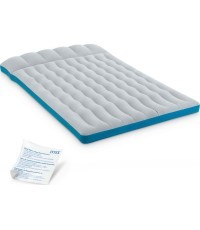 Inflatable double camping mattress 193x127x17 cm bed with headboard INTEX 67999
