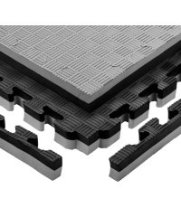 Tatami Puzzle Mat inSPORTline Malmeida 100 x 100 x 4 cm - šedo-černá, vzor 5 proužků