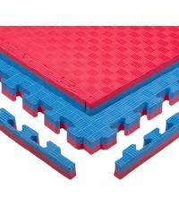 Tatami Puzzle Mat inSPORTline Malmeida 100 x 100 x 4 cm - červeno-modrá, vzor 5 proužků