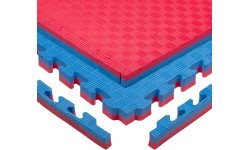 Татами-пазл inSPORTline Malmeida 100 x 100 x 4 см - červeno-modrá, vzor 5 proužků