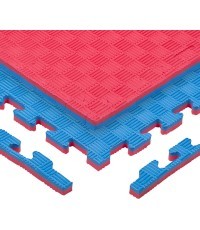 Tatami Puzzle Mat inSPORTline Sazegul 100 x 100 x 2 cm - červeno-modrá, vzor 5 proužků