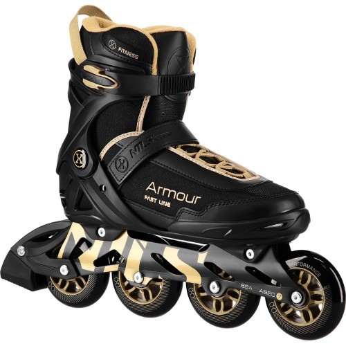 Роликовые коньки NA22151 Armour, черные, размер 38, Nils Extreme - NA22151 INLINE SKATES ARMOUR BLACK GOLD SIZE 38  NILS EXTREME
