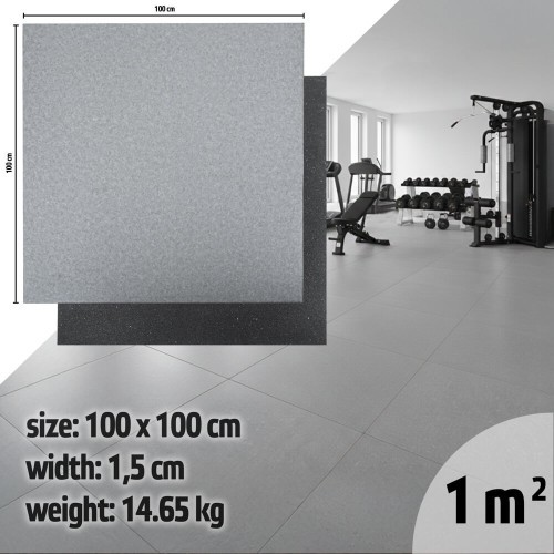 Heavy-Duty Floor Mat inSPORTline Luxteko Flat 100 x 100 x 1.5 cm - Mramor