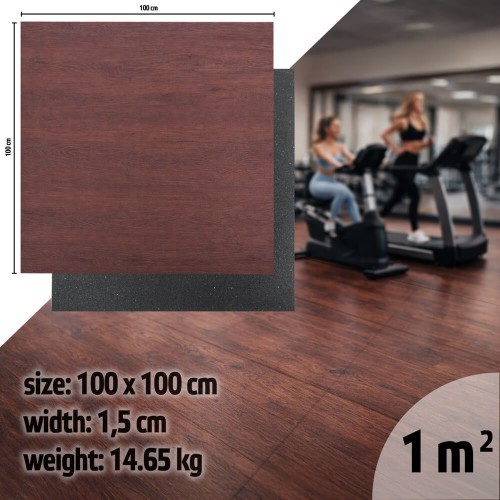 Heavy-Duty Floor Mat inSPORTline Luxteko Flat 100 x 100 x 1.5 cm - Wood