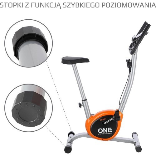 Velotrenažieris One Fitness RW3011, sudraba-oranžs