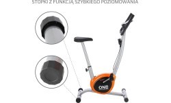 Велотренажер One Fitness RW3011, серебристо-оранжевый