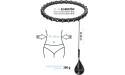 HHW11 Plus Size melns hula riņķis ar svaru HMS