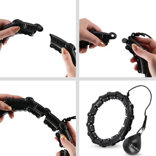 HHW11 PLUS SIZE HULA HOOP BLACK WITH WEIGHT HMS