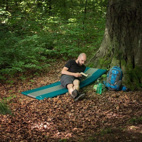 Tirkīza un pelēks pašpiepūšams paklājiņš NC4340 NILS CAMP