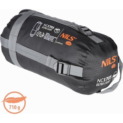 Īpaši viegls pelēki oranžs guļammaiss Nils Camp NC1705