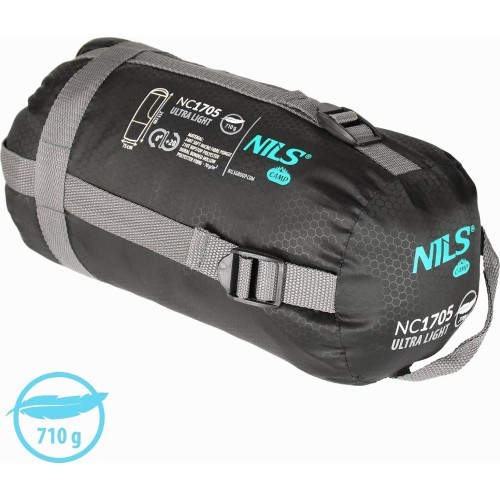 NC1705 ULTRA LIGHT SLEEPING BAG BLACK AND MINT NILS CAMP