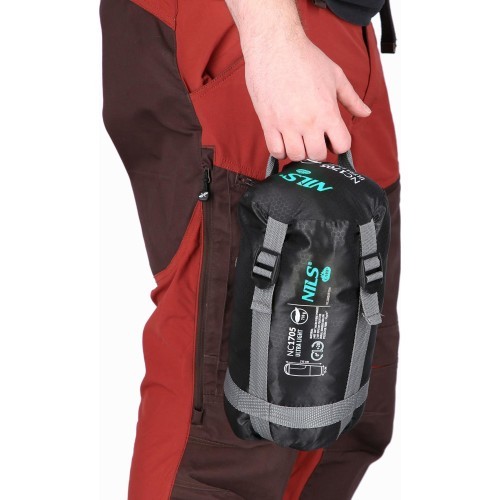 NC1705 ULTRA LIGHT SLEEPING BAG BLACK AND MINT NILS CAMP
