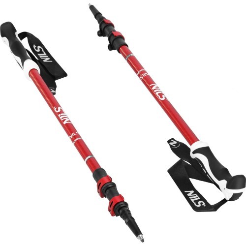 TK8601 RED ALUMINIUM TREKKING POLES NILS