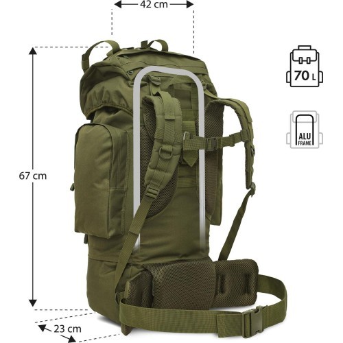 NC3901 EAGLE TACTICAL BACKPACK GREEN 70L NILS CAMP