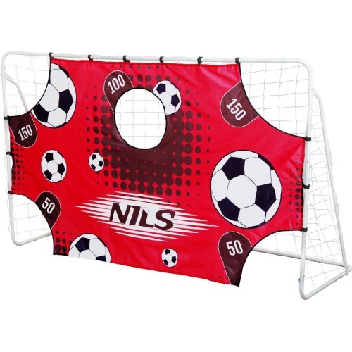 Футбольные ворота с сеткой и мишенью NILS BR240P 2in1 240x150x90 см