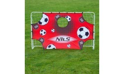 Futbola vārti ar tīklu un mērķa paneli NILS BR240P 2in1 240x150x90 cm