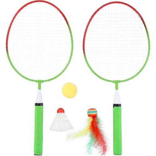 NRZ051 STEEL / BADMINTON SET 2 ROCKETS + SHUTTLECOCKS + BALLS JUNIOR NILS
