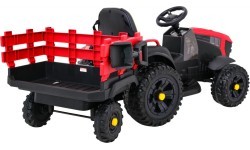 Traktors Titanium ar piekabi, sarkans