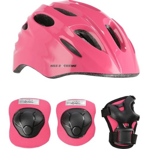 Комплект шлема и защиты MTW01+H210 NILS Extreme - MTW01+H210 PINK HELMET WITH PROTECTORS SET NILS EXTREME