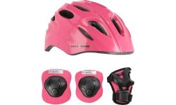 MTW01+H210 HELMET WITH PROTECTORS SET NILS EXTREME - MTW01+H210 PINK HELMET WITH PROTECTORS SET NILS EXTREME