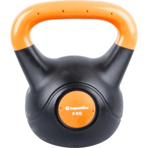 Cement-Filled Vinyl Kettlebell inSPORTline Vin-Bell Dark 8 kg