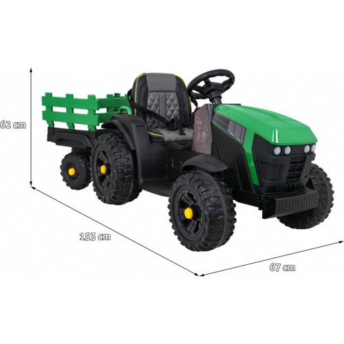 Traktors Titanium ar piekabi, zaļš