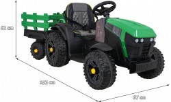 Traktors Titanium ar piekabi, zaļš