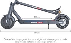 Elektriskais skrejritenis Beaster Scooter BS06BL 350 W, 36 V, 8 Ah, melns