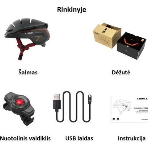 Viedā ķivere Livall EVO21, M izmērs, balta