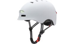 Beaster BS51BL Helmet with LED Lights, Size M, White