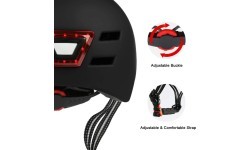 Beaster BS51BL Helmet with LED Lights, Size M, White