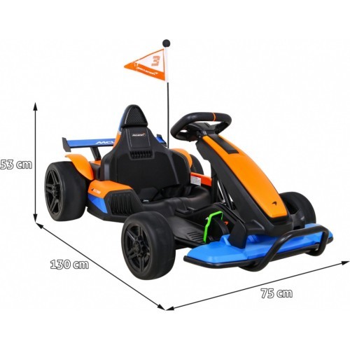 Elektromobilis gokarts McLaren Drift, oranžs