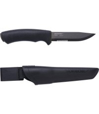Morakniv Bushcraft SRT knife black part serrated