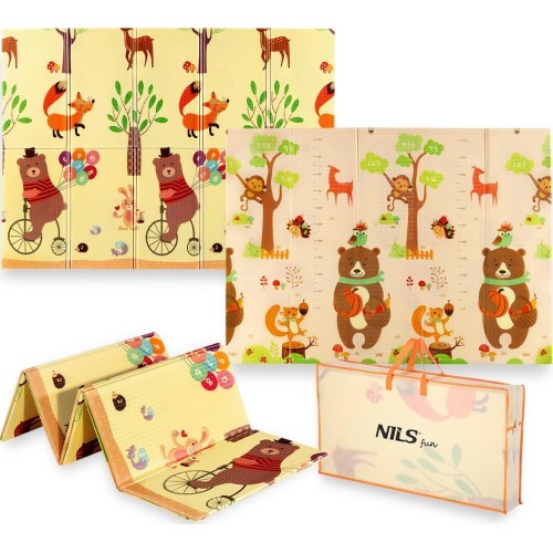 Bērnu salokāmais paklājiņš MD05 Forest 190x150 cm NILS Fun